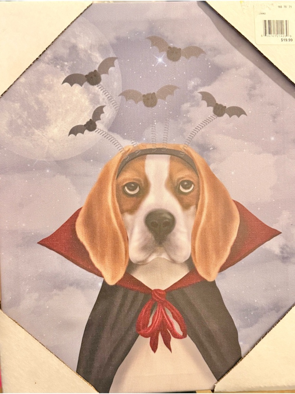 Beagle Kohl’s with Bats 11" x 14" Halloween Wall Art canvas
